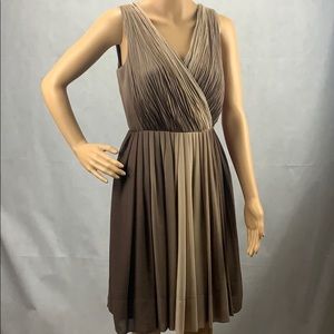 Sleeveless Ombré Pleated Chiffon Aline